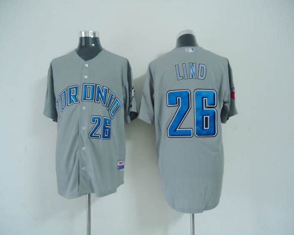 Blue Jays #26 Adam Lind Grey Cool Base Stitched MLB Jersey