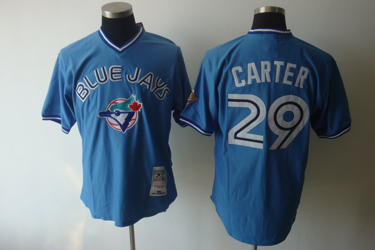 Mitchell And Ness Blue Jays #29 Joe Carter Blue Stitched MLB Jersey