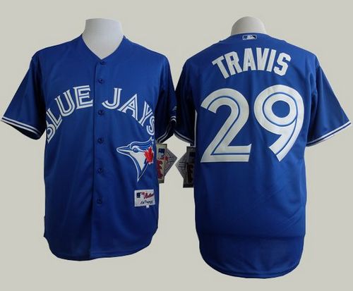 Blue Jays #29 Devon Travis Blue Alternate Cool Base Stitched MLB Jersey