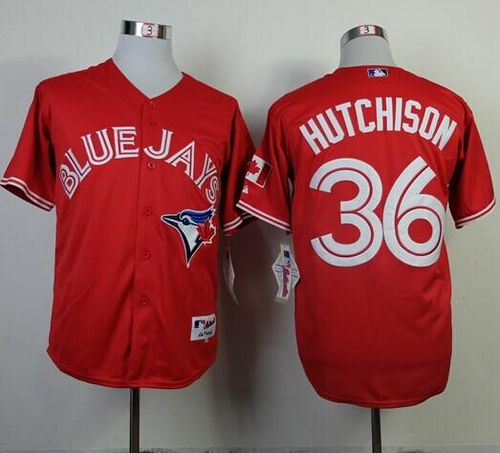 Blue Jays #36 Drew Hutchison Red Canada Day Stitched MLB Jersey