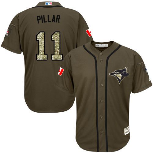 Blue Jays #11 Kevin Pillar Green Salute to Service Stitched MLB Jersey
