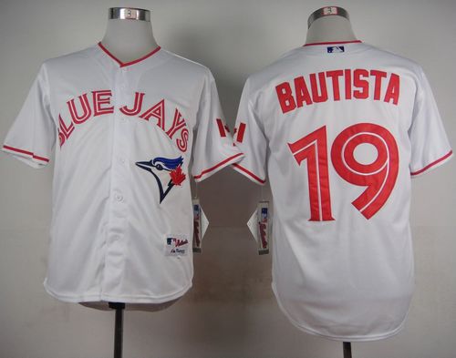Blue Jays #19 Jose Bautista White 2015 Canada Day Stitched MLB Jersey