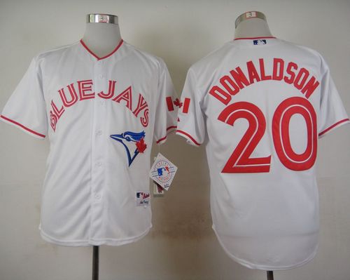 Blue Jays #20 Josh Donaldson White 2015 Canada Day Stitched MLB Jersey