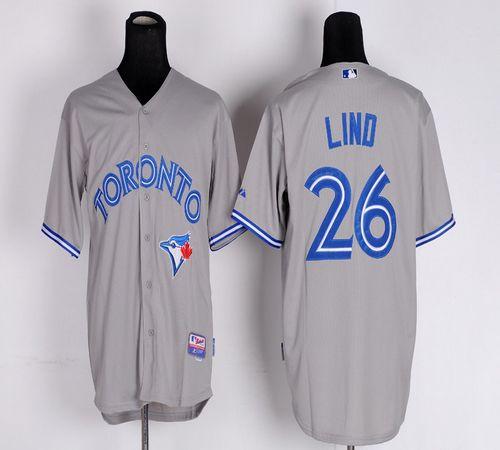 Blue Jays #26 Adam Lind Grey Road Cool Base 2012 Stitched MLB Jersey