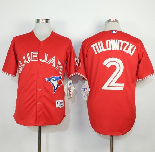 Blue Jays #2 Troy Tulowitzki Red Canada Day Stitched MLB Jersey