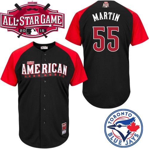 Blue Jays #55 Russell Martin Black 2015 All Star American League Stitched MLB Jersey