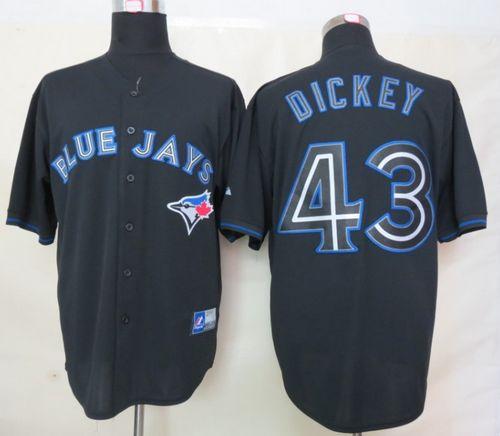 Blue Jays #43 R.A. Dickey Black Fashion Stitched MLB Jersey
