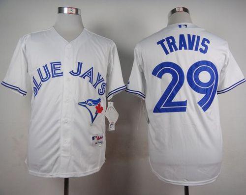 Blue Jays #29 Devon Travis White Cool Base Stitched MLB Jersey