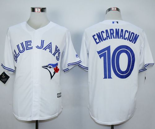 Blue Jays #10 Edwin Encarnacion White New Cool Base Stitched MLB Jersey