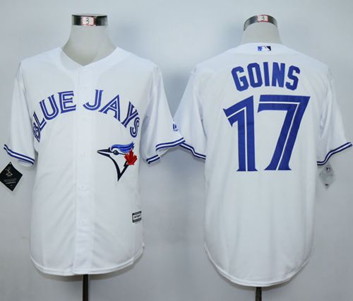 Blue Jays #17 Ryan Goins White New Cool Base Stitched MLB Jersey