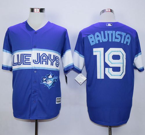 Blue Jays #19 Jose Bautista Blue Exclusive New Cool Base Stitched MLB Jersey