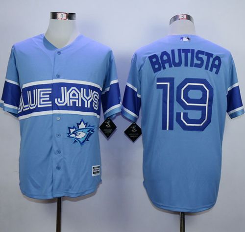 Blue Jays #19 Jose Bautista Light Blue Exclusive New Cool Base Stitched MLB Jersey