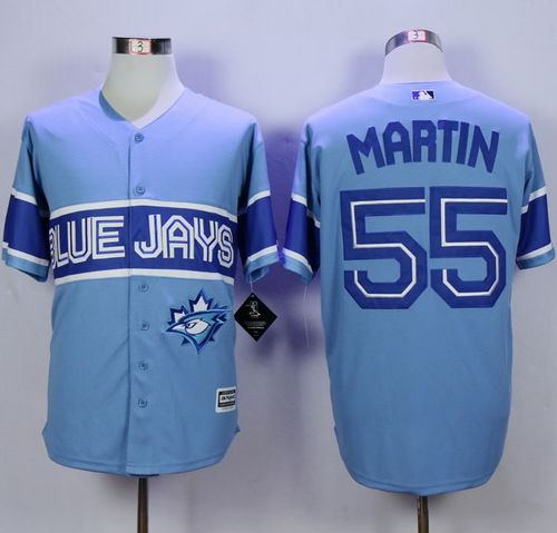 Blue Jays #55 Russell Martin Light Blue Exclusive New Cool Base Stitched MLB Jersey