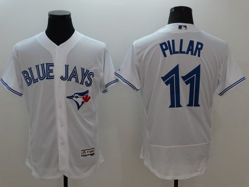 Blue Jays #11 Kevin Pillar White Flexbase Authentic Collection Stitched MLB Jersey