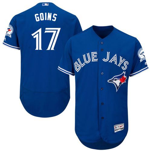 Blue Jays #17 Ryan Goins Blue Flexbase Authentic Collection Stitched MLB Jersey