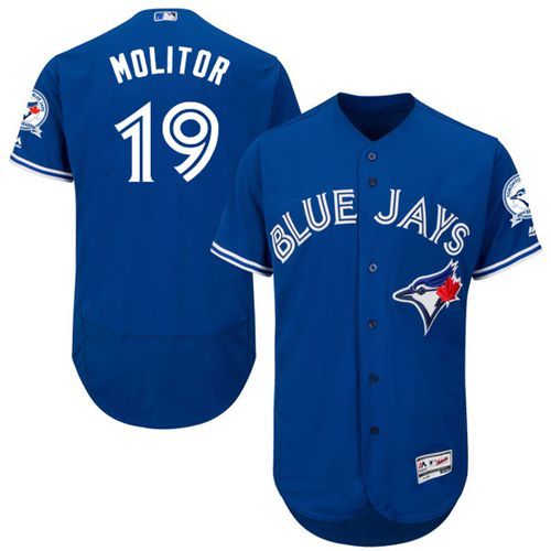 Blue Jays #19 Paul Molitor Blue Flexbase Authentic Collection Stitched MLB Jersey