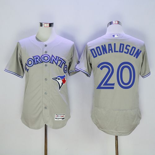 Blue Jays #20 Josh Donaldson Grey Flexbase Authentic Collection Stitched MLB Jersey