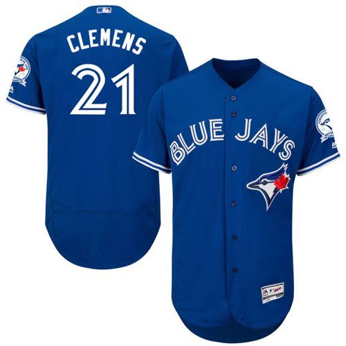 Blue Jays #21 Roger Clemens Blue Flexbase Authentic Collection Stitched MLB Jersey
