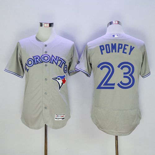 Blue Jays #23 Dalton Pompey Grey Flexbase Authentic Collection Stitched MLB Jersey