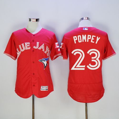 Blue Jays #23 Dalton Pompey Red Flexbase Authentic Collection Canada Day Stitched MLB Jersey