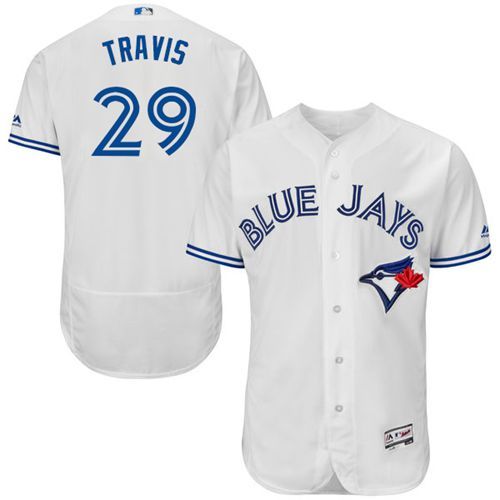 Blue Jays #29 Devon Travis White Flexbase Authentic Collection Stitched MLB Jersey