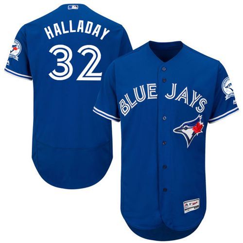 Blue Jays #32 Roy Halladay Blue Flexbase Authentic Collection Stitched MLB Jersey