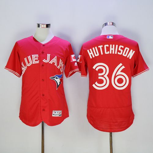 Blue Jays #36 Drew Hutchison Red Flexbase Authentic Collection Canada Day Stitched MLB Jersey