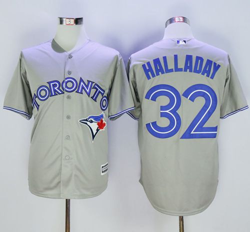 Blue Jays #32 Roy Halladay Grey New Cool Base Stitched MLB Jersey