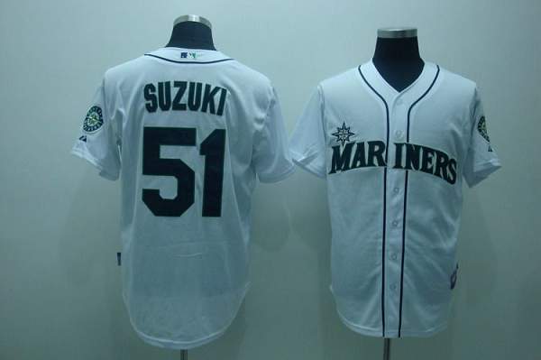 Mariners #51 Ichiro Suzuki Stitched White MLB Jersey
