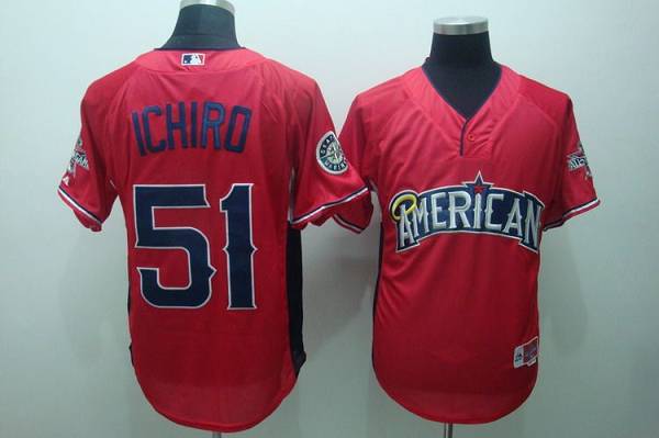 Mariners #51 Ichiro Suzuki Red American League 2010 All Star BP Stitched MLB Jersey