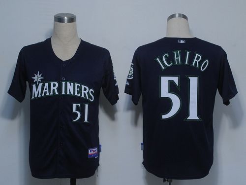 Mariners #51 Ichiro Suzuki Navy Blue Cool Base Stitched MLB Jersey