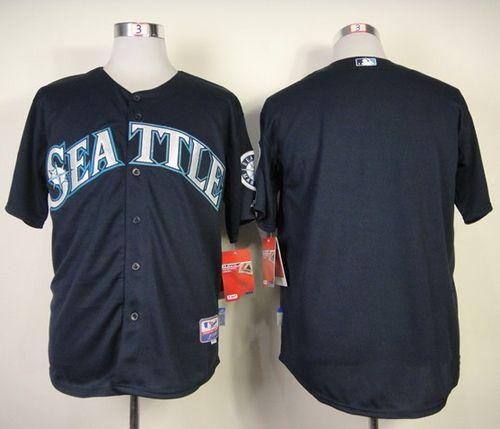 Mariners Blank Navy Blue Cool Base Stitched MLB Jersey