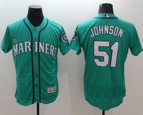 Mariners #51 Randy Johnson Green Flexbase Authentic Collection Stitched MLB Jersey