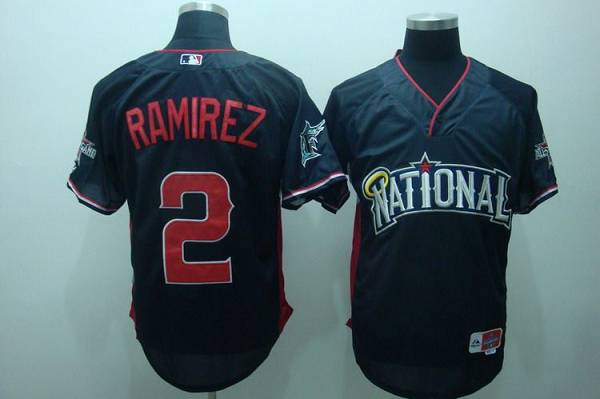 Florida Marlins #2 Hanley Ramirez Blue Nation League 2010 All Star BP Stitching MLB Jersey