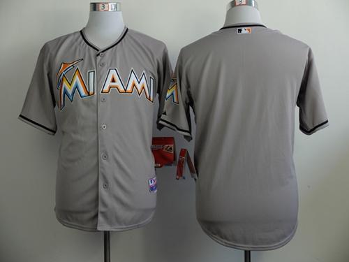 marlins Blank Grey Cool Base Stitched MLB Jersey