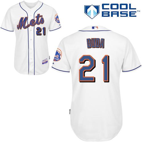 Mets #21 Lucas Duda White Cool Base Stitched MLB Jersey