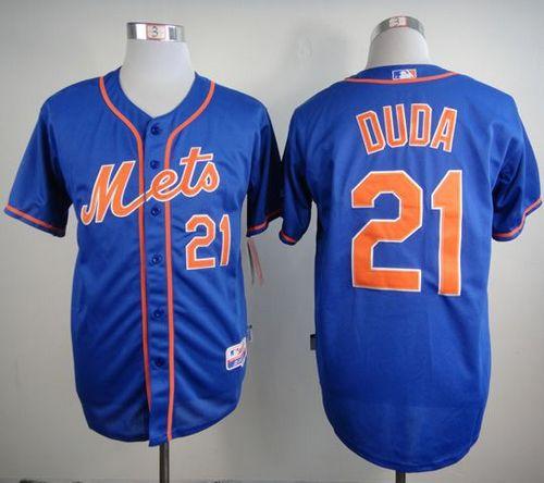 Mets #21 Lucas Duda Blue Alternate Home Cool Base Stitched MLB Jersey