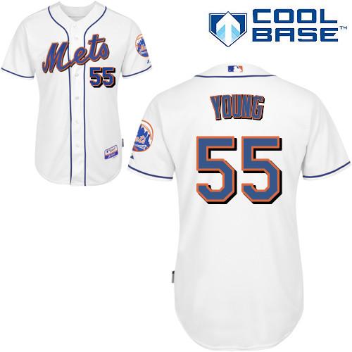 Mets #55 Chris Young White Cool Base Stitched MLB Jersey