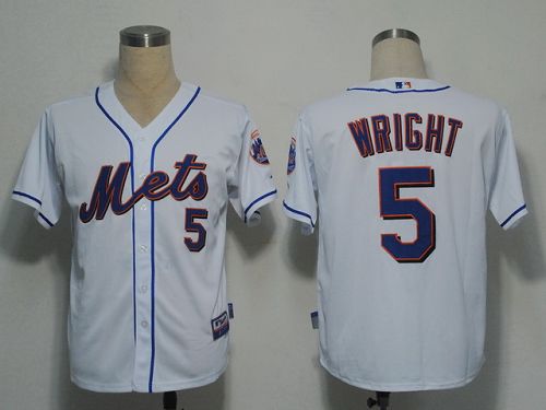 New York Mets #5 David Wright White Cool Base Stitched MLB Jersey