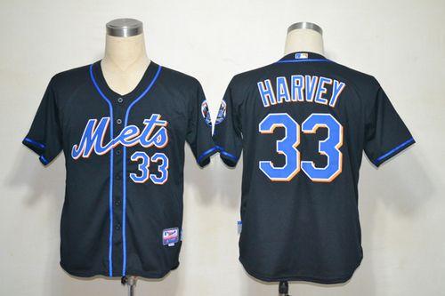 Mets #33 Matt Harvey Black Alternate Cool Base Stitched MLB Jersey