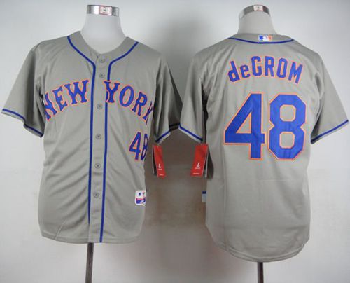 Mets #48 Jacob DeGrom Grey Road Cool Base Stitched MLB Jersey