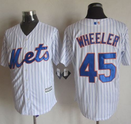 Mets #45 Zack Wheeler White(Blue Strip) New Cool Base Stitched MLB Jersey