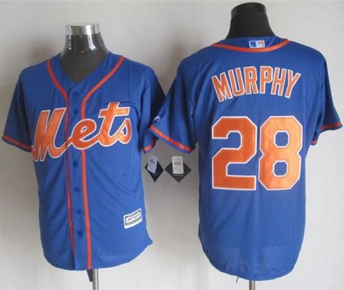 Mets #28 Daniel Murphy Blue Alternate Home New Cool Base Stitched MLB Jersey