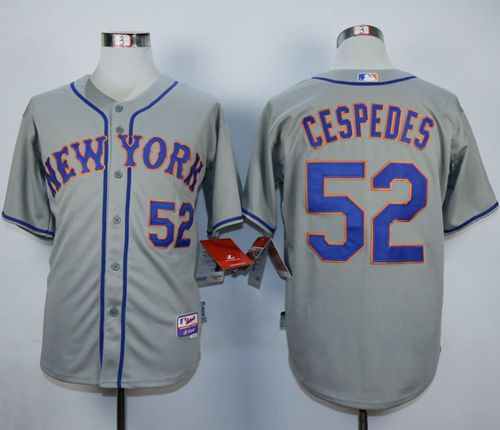 Mets #52 Yoenis Cespedes Grey Road Cool Base Stitched MLB Jersey