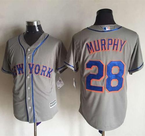 Mets #28 Daniel Murphy New Grey Cool Base Stitched MLB Jersey