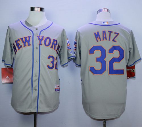 Mets #32 Steven Matz Grey Road Cool Base Stitched MLB Jersey