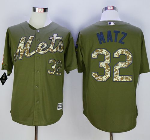 Mets #32 Steven Matz Green Camo New Cool Base Stitched MLB Jersey