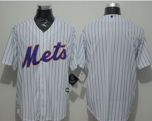 Mets Blank White(Blue Strip) New Cool Base Stitched MLB Jersey