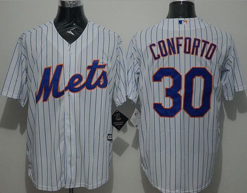 Mets #30 Michael Conforto White(Blue Strip) New Cool Base Stitched MLB Jersey
