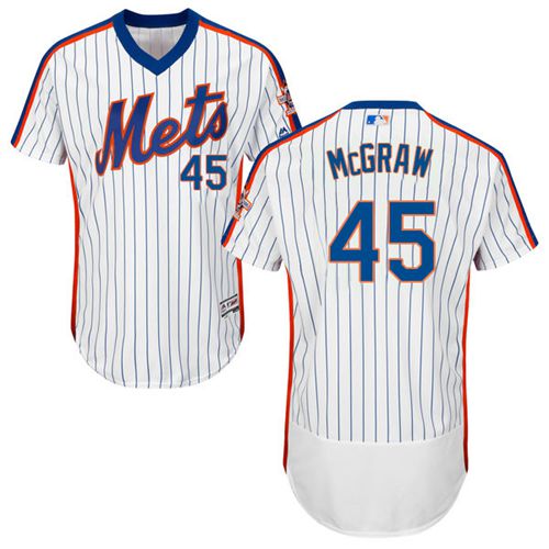 Mets #45 Tug McGraw White(Blue Strip) Flexbase Authentic Collection Alternate Stitched MLB Jersey